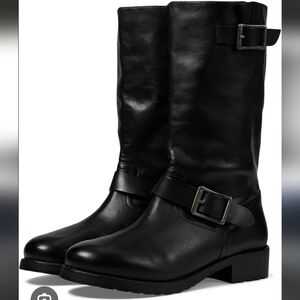 BED|STU Women's Roan Black Leather Moto Boots